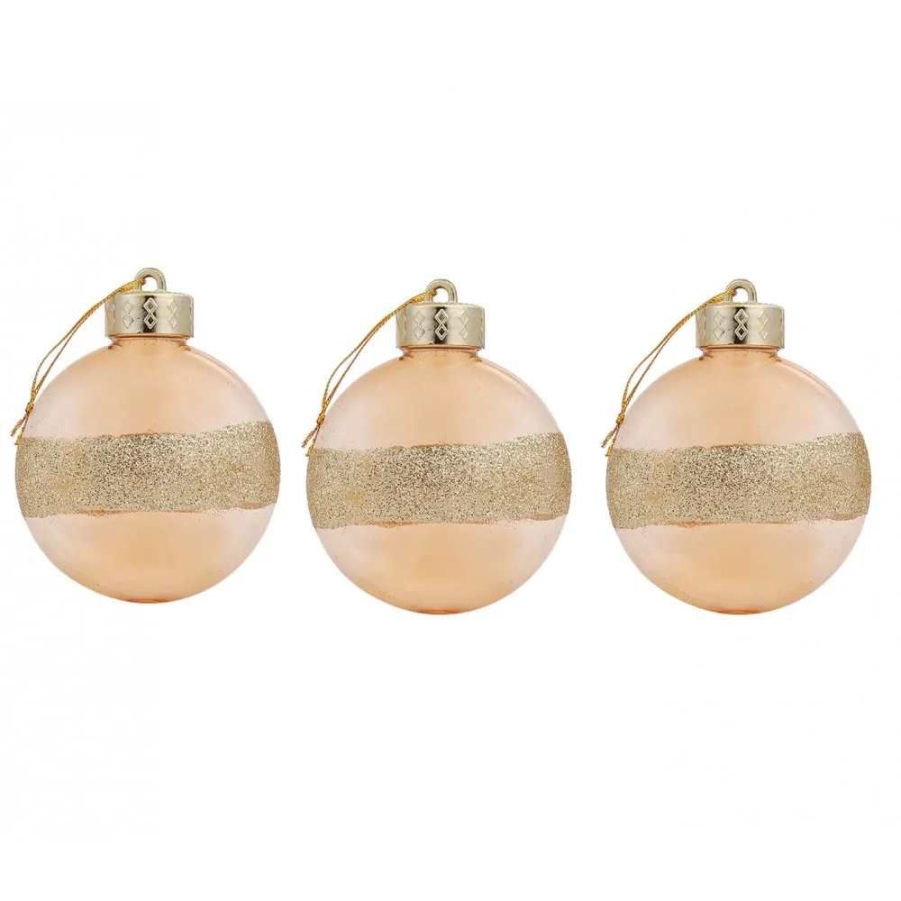 שלישיית כדורים מקושטים בצבע זהב