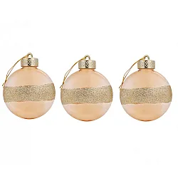 שלישיית כדורים מקושטים בצבע זהב