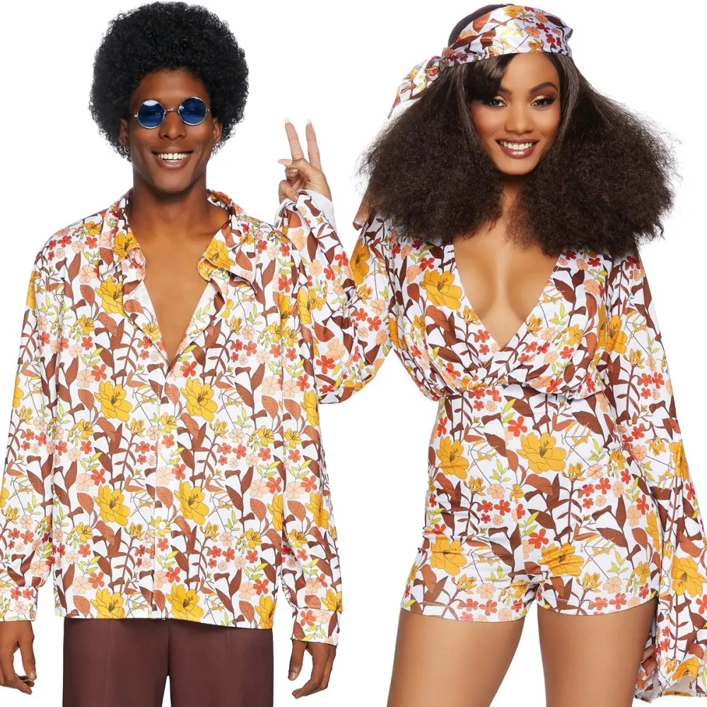 תחפושת זוגית היפים מעידן הדיסקו