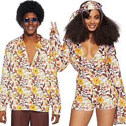 תחפושת זוגית היפים מעידן הדיסקו