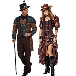 תחפושת זוגית סטימפאנק חום/כחול