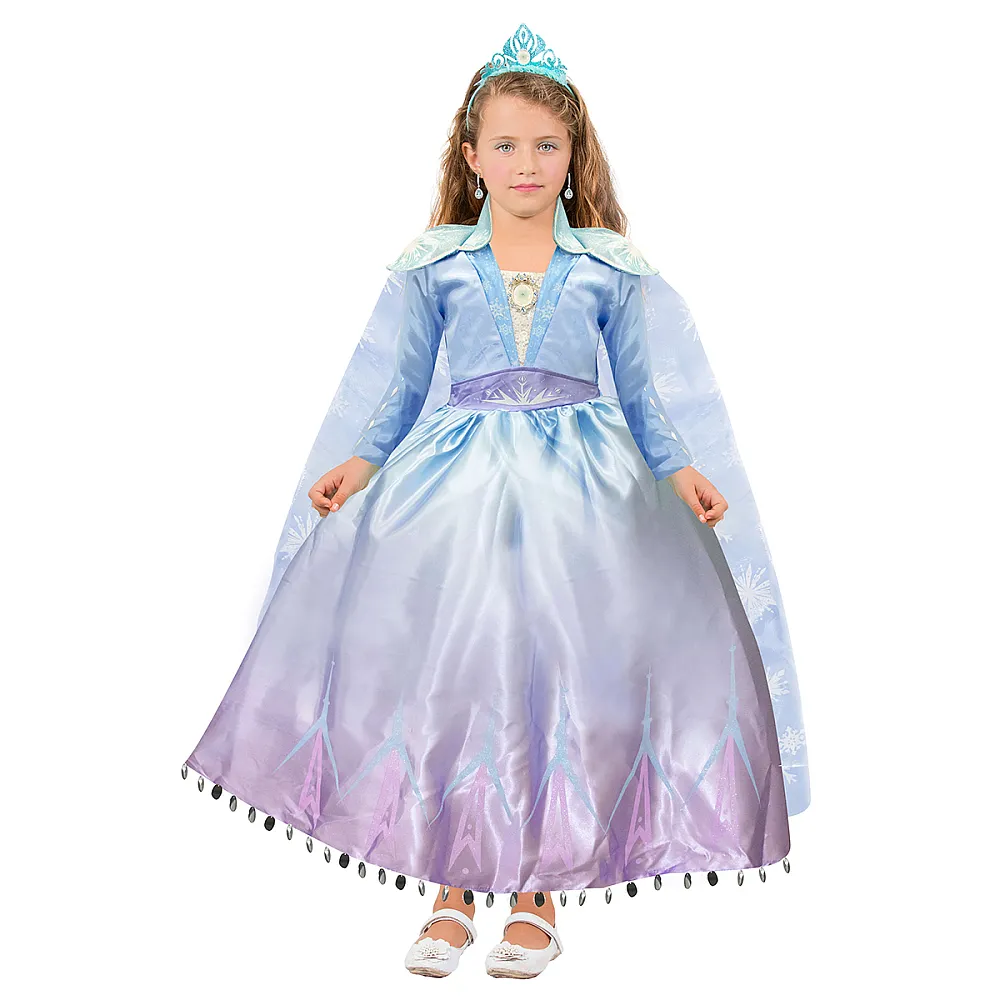 תחפושת אלזה לילדות שמלה ארוכה תכלת