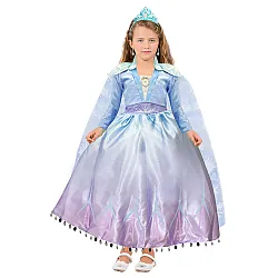 תחפושת אלזה לילדות שמלה ארוכה תכלת