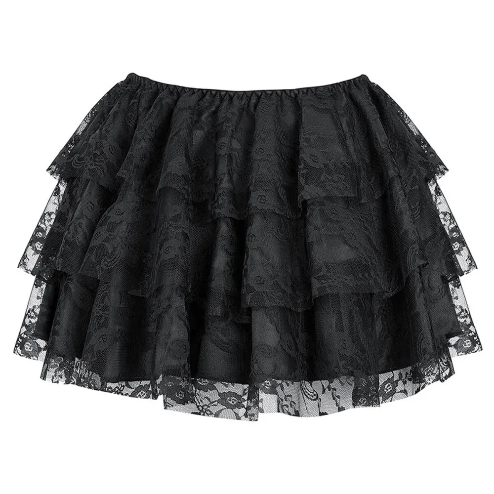 חצאית תחרה בצבע שחור