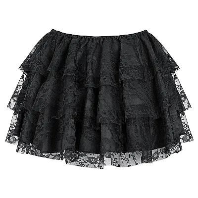 חצאית תחרה בצבע שחור