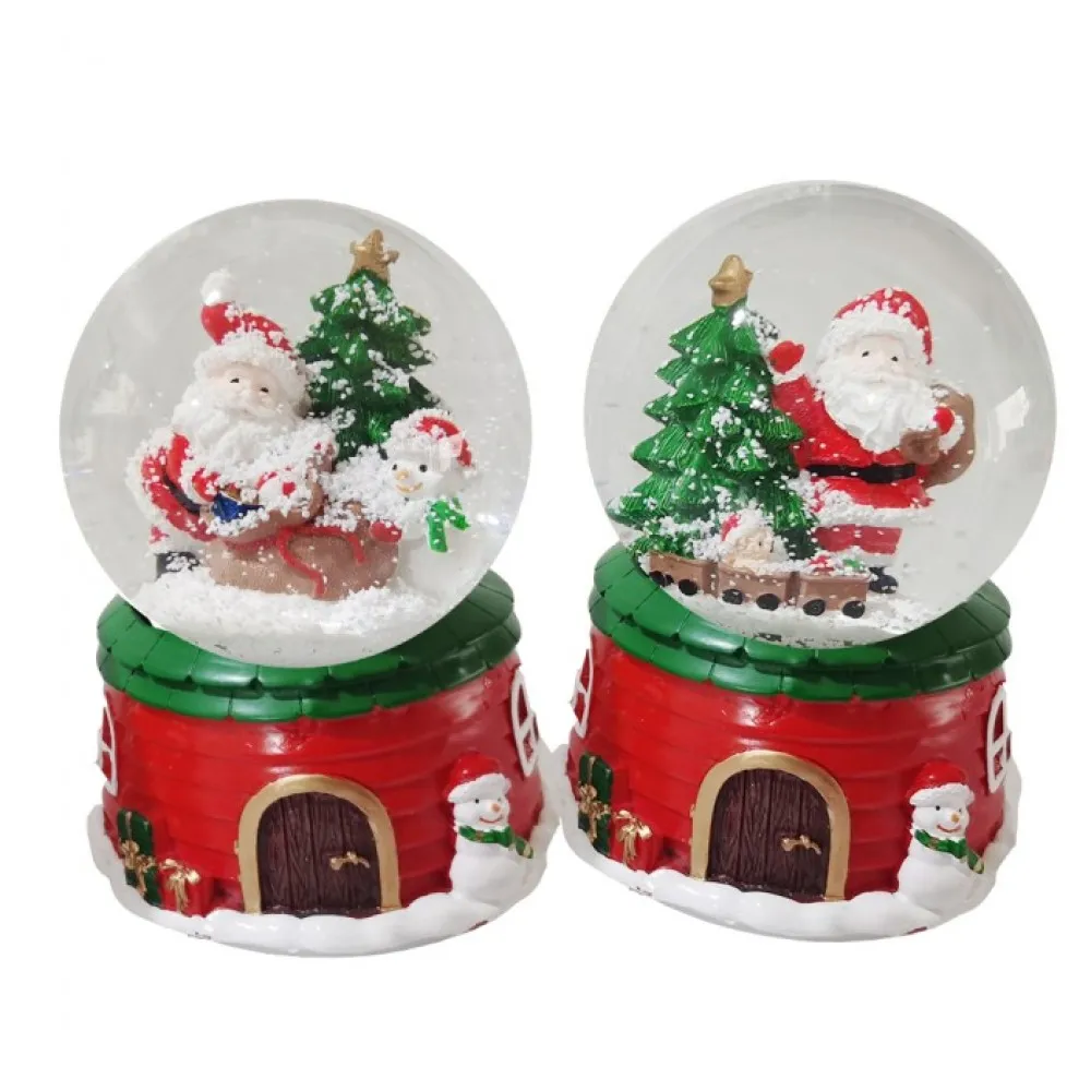 כדור בדולח בית מושלג עם תאורת לד 10 ס"מ