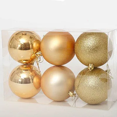 סט 6 כדורים יוקרתיים לעץ אשוח במבחר צבעים 8 סמ