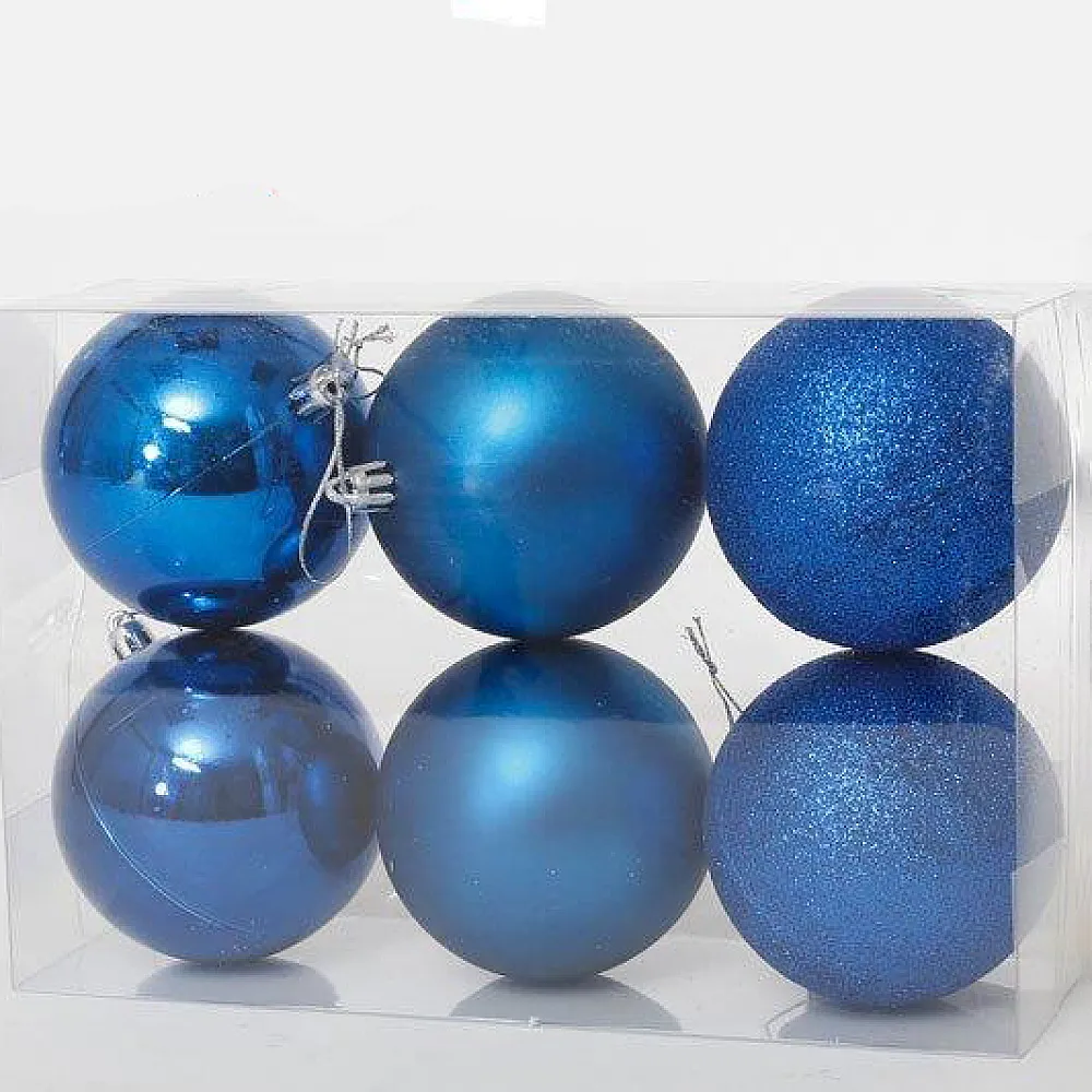 סט 6 כדורים יוקרתיים לעץ אשוח במבחר צבעים 8 סמ