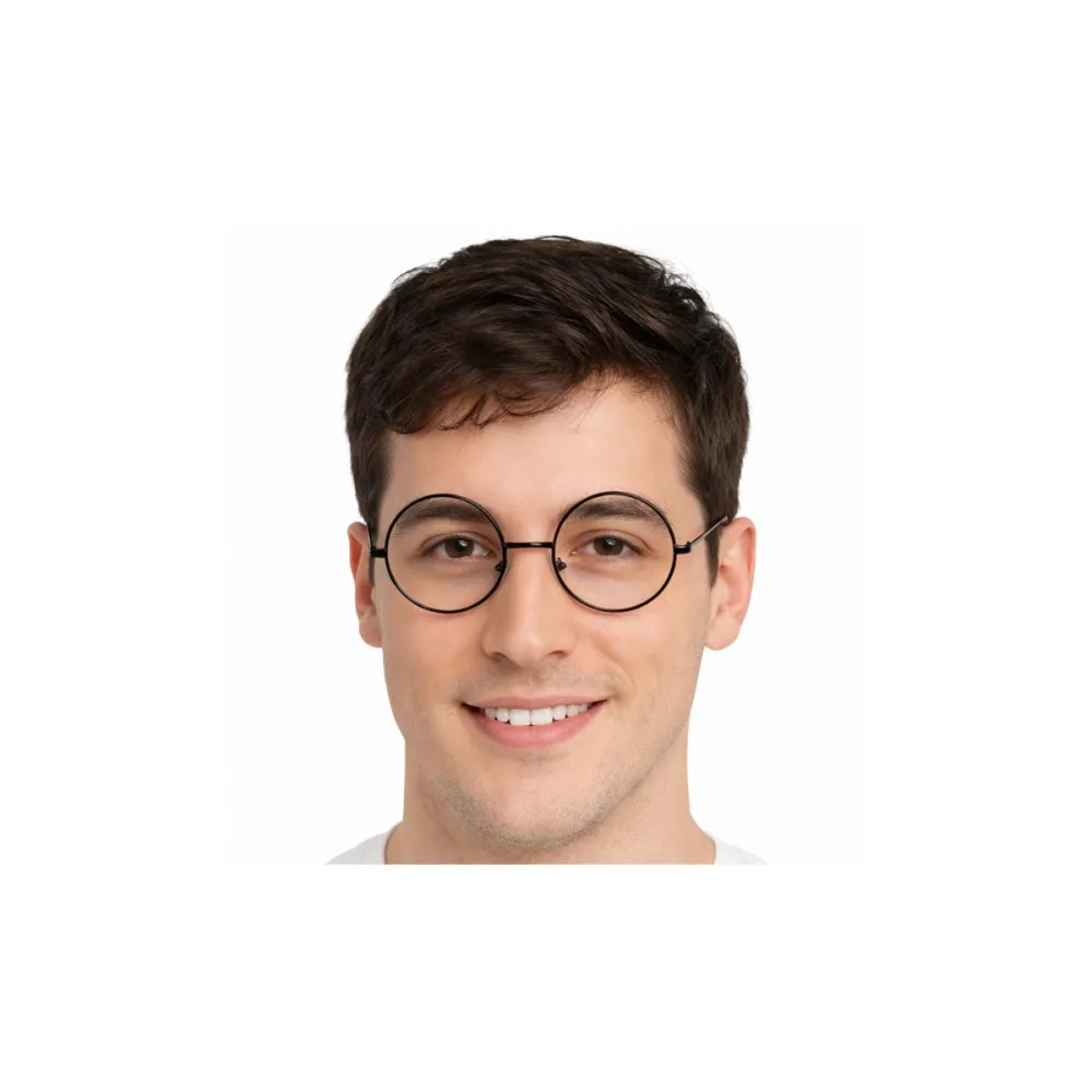 משקפיים שחורים עגולים ממתכת לתחפושת