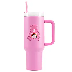 כוס תרמית עם ידית אחיזה וקש - דובוני אכפת לי