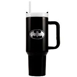 כוס תרמית עם ידית אחיזה וקש - באטמן