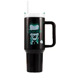 כוס תרמית עם ידית אחיזה וקש - ג׳וקר