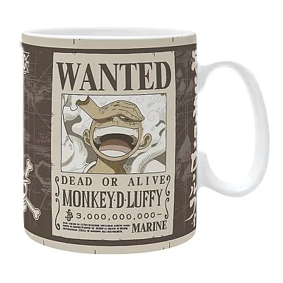 ספל לבן וואן פיס - Luffy Wanted