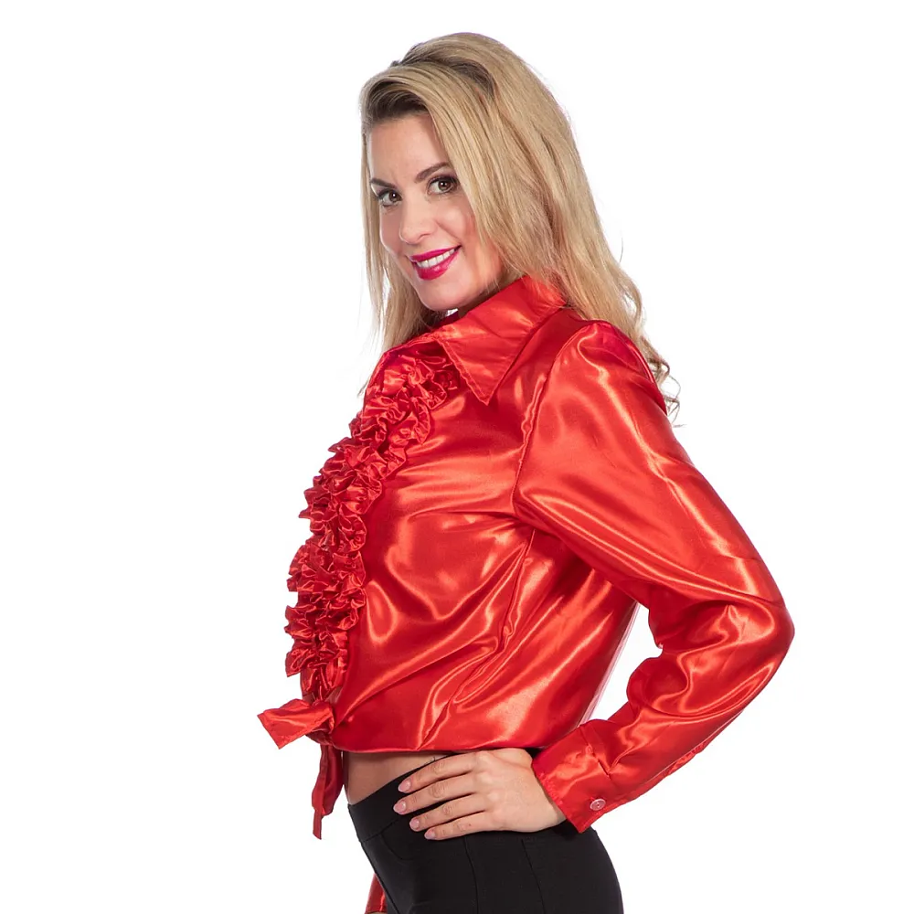 חולצת סאטן יוקרתית בצבע אדום לתחפושת