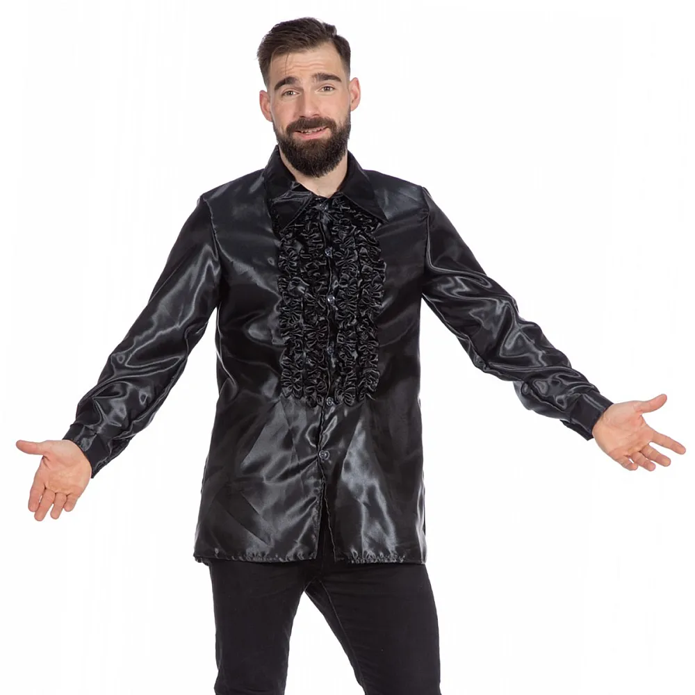 חולצת סאטן יוקרתית בצבע שחור לתחפושת