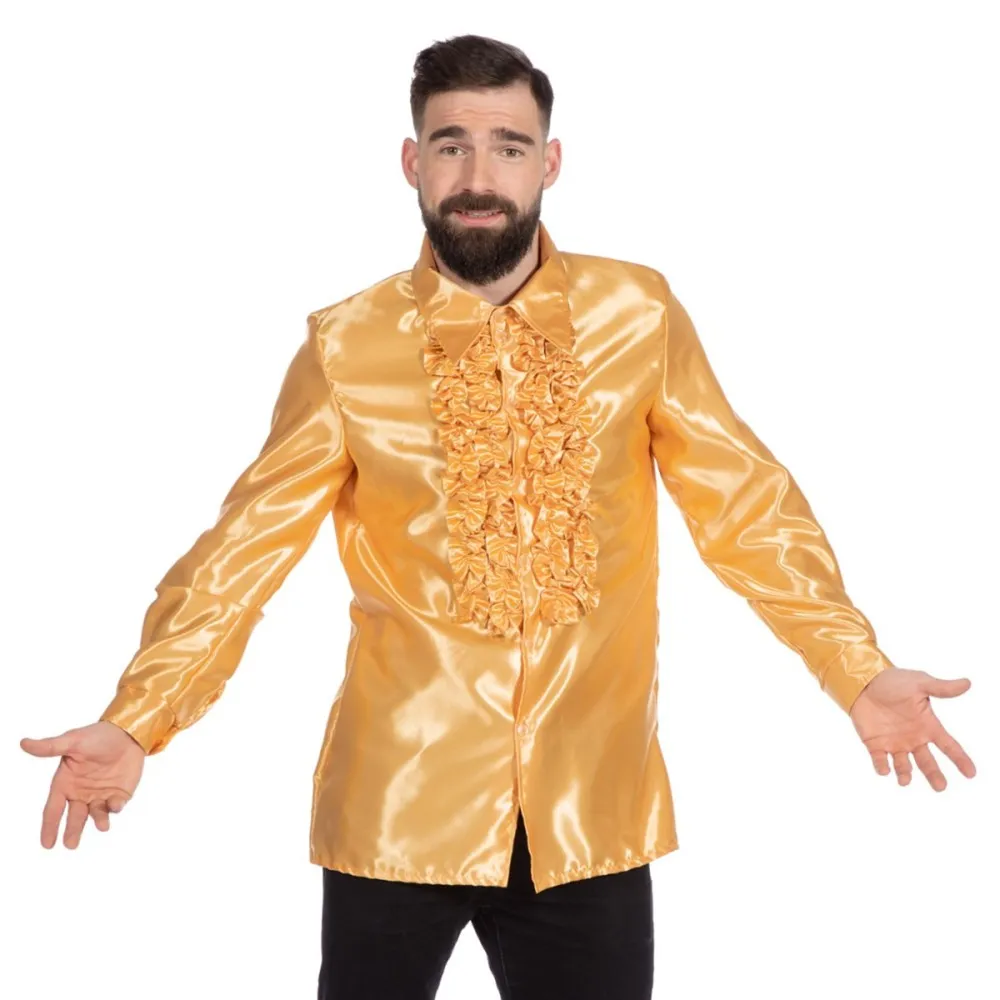 חולצת סאטן יוקרתית בצבע זהב לתחפושת