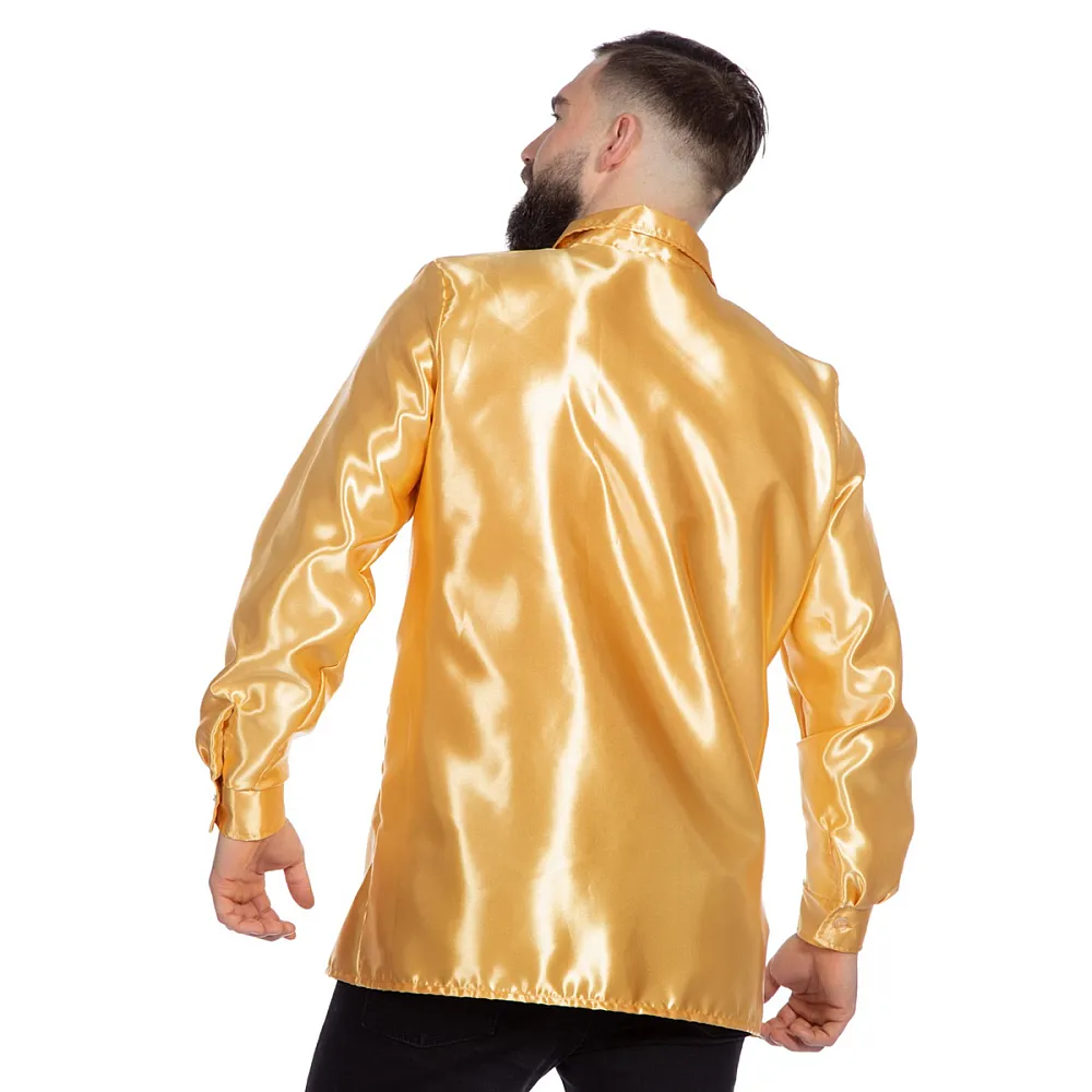 חולצת סאטן יוקרתית בצבע זהב לתחפושת