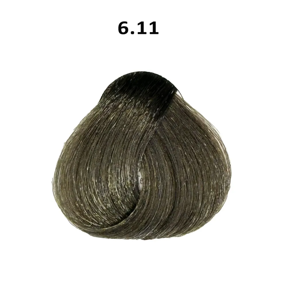 צבע שיער בלונד כהה אפור מודגש INTENSE ASH DARK BLOND 6.11