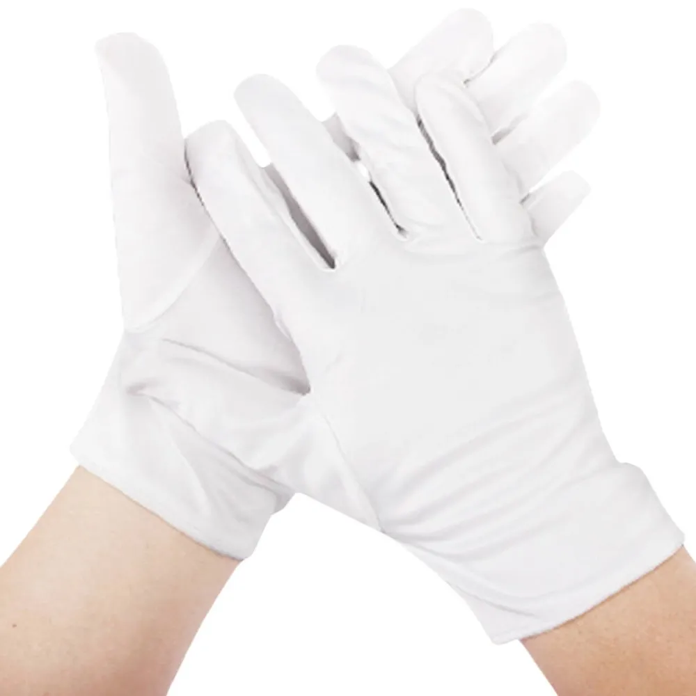 כפפות קצרות מסאטן לבן לגבר לתחפושת