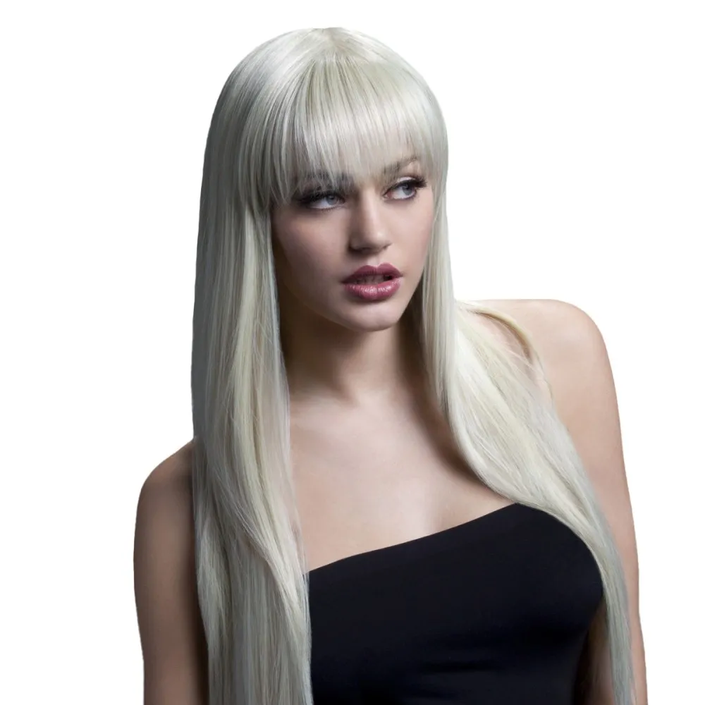 פאה ארוכה בצבע בלונד פלטינה