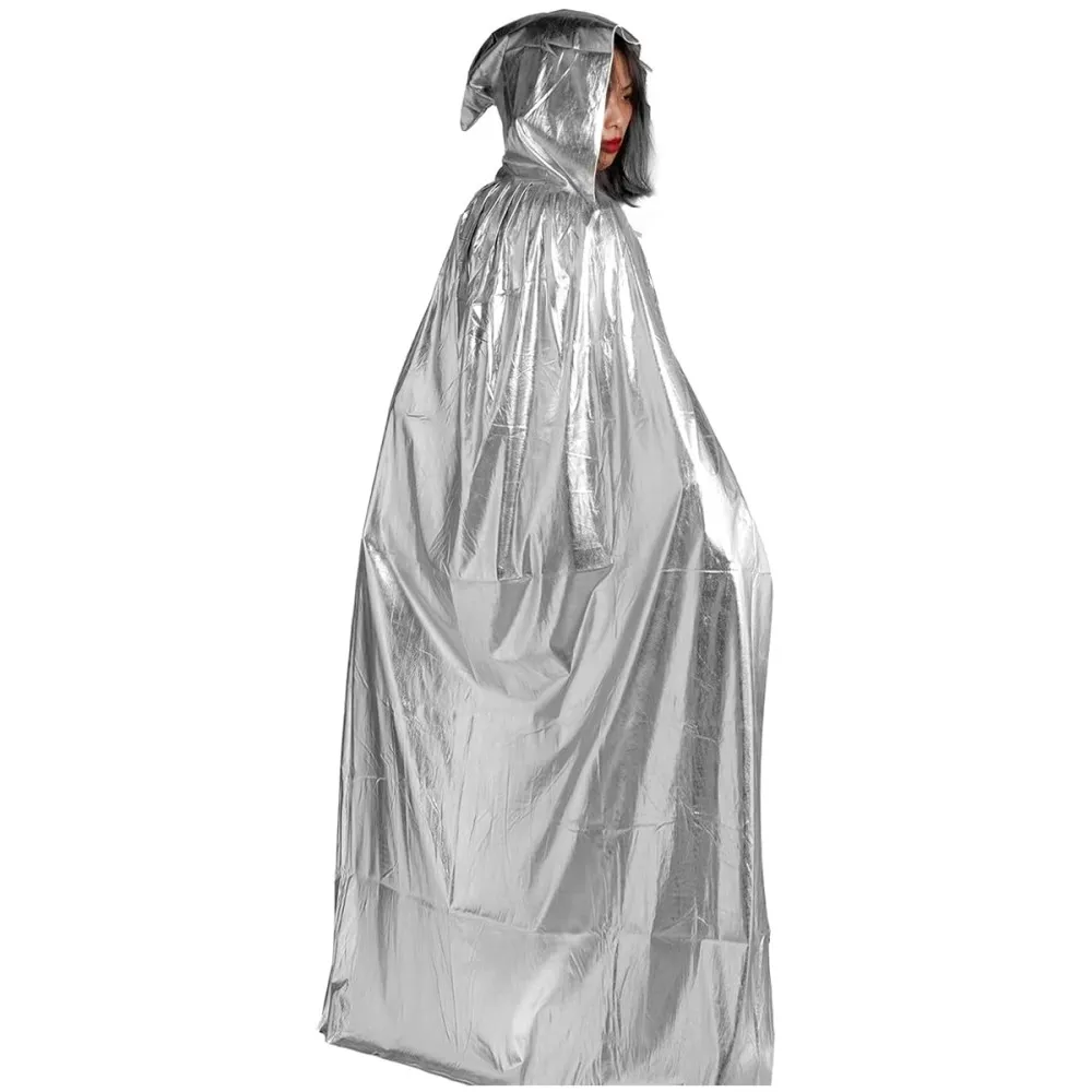 גלימה עם כובע - כסף לתחפושת קוספליי