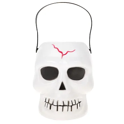 סלסלת גולגולת להלוואין - לבן