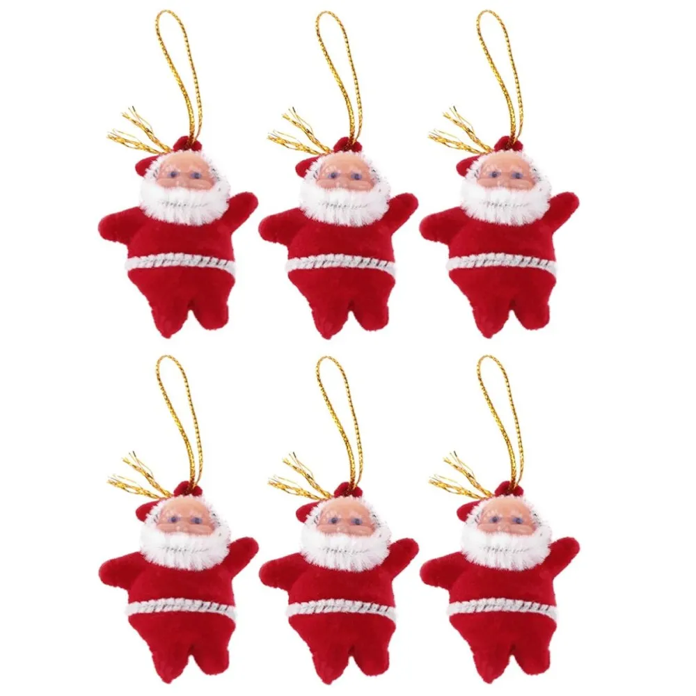6 בובות סנטה בצבע אדום