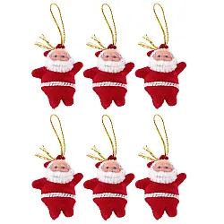 6 בובות סנטה בצבע אדום