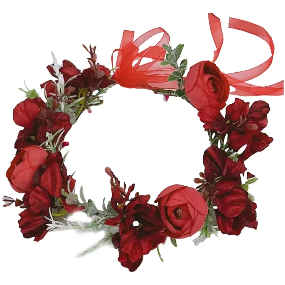 זר פרחים בגווני אדום ורד לתחפושת קוספליי