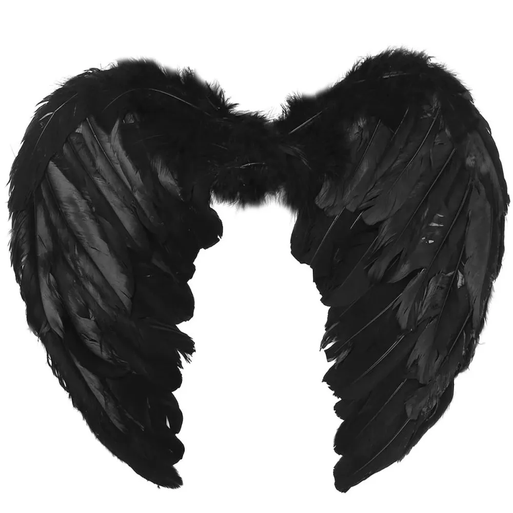 כנפי נוצות גדולות 80X60 ס״מ - שחור לתחפושת קוספליי