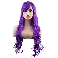 פאה גלית ארוכה - סגול כהה