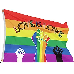 דגל גאווה ענק - Love is Love