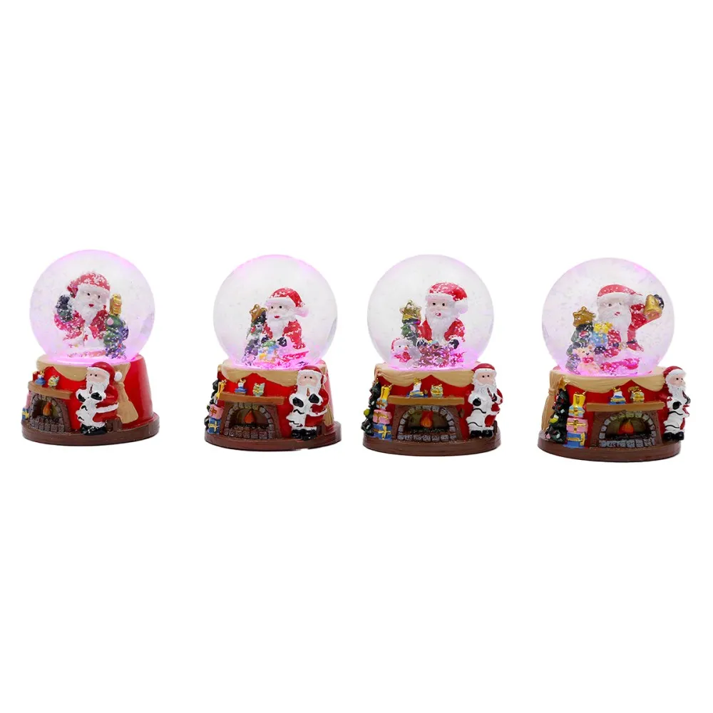 כדור שלג קטן לכריסמס עם סאונד ותאורה - סנטה ומתנות