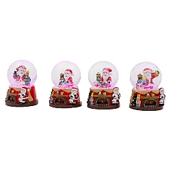 כדור שלג קטן לכריסמס עם סאונד ותאורה - סנטה ומתנות