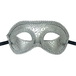 מסכת נשף עם עיטורים בצבע כסף