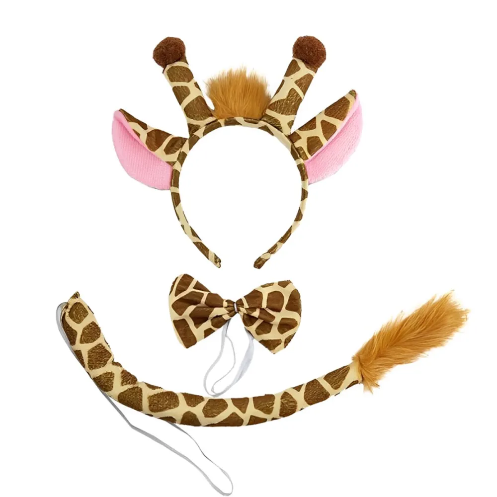 סט אוזני ג׳ירפה איכותי לתחפושת קוספליי