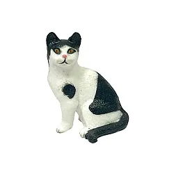 פסלון חתול שחור לבן