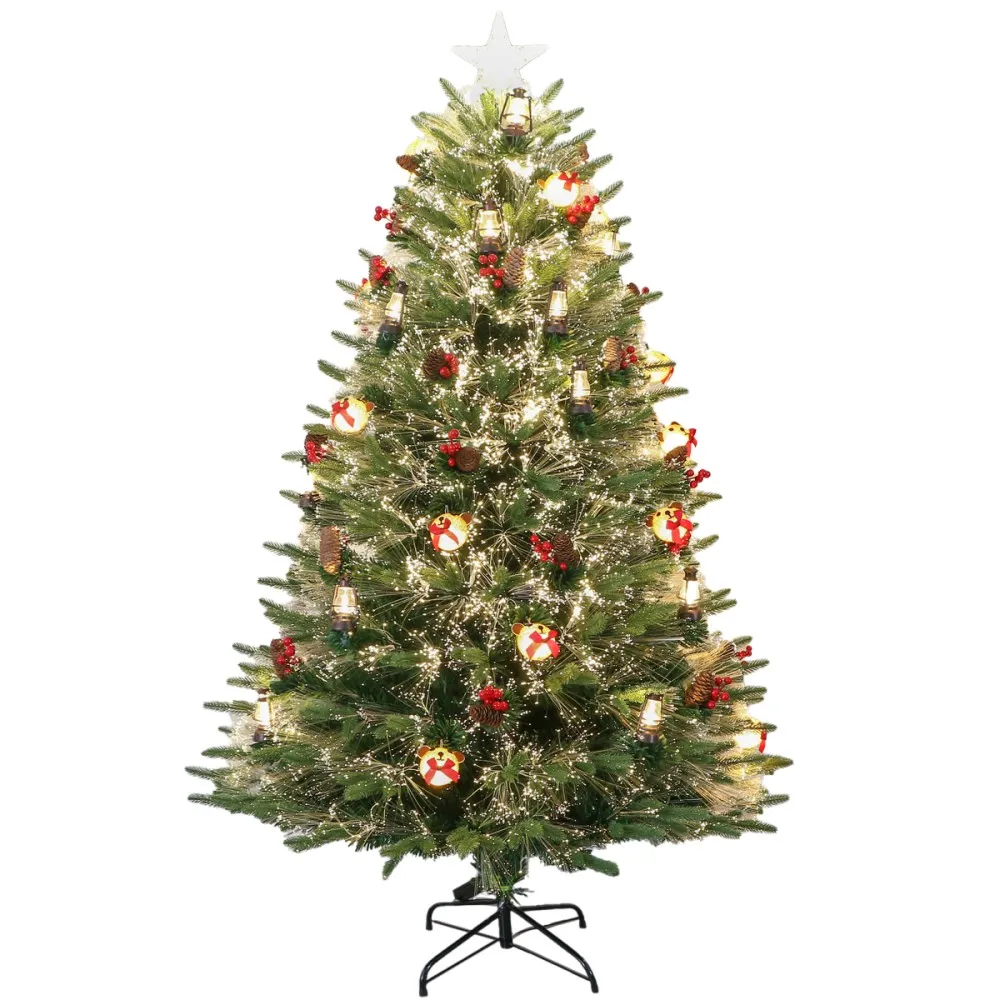 עץ אשוח עם תאורה חמה מובנית - 1.8 מ׳