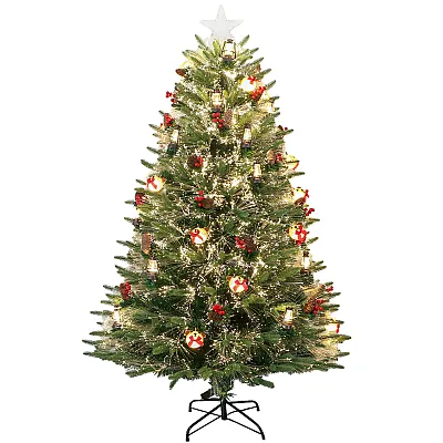 עץ אשוח עם תאורה חמה מובנית - 1.8 מ׳