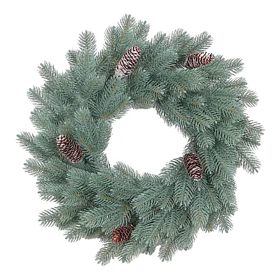 זר כריסמס דקורטיבי עם אצטרובלים - 50 ס״מ