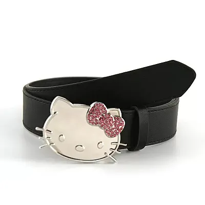 חגורת הלו קיטי עם פרצוף קיטי - שחור