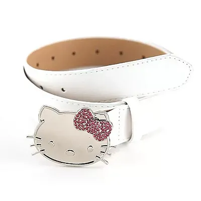 חגורת הלו קיטי עם פרצוף קיטי - לבן