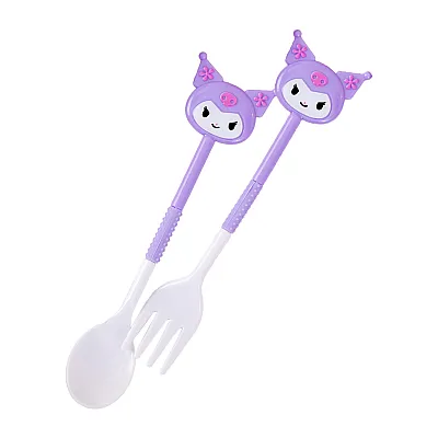 סט כפית ומזלג פלסטיק - קורומי