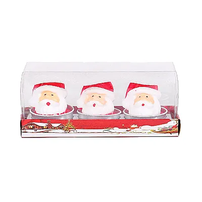 מארז שלישיית נרות לכריסמס - סנטה קלאוס