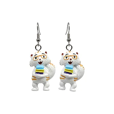 זוג עגילי כראמל מחזיק ספרים