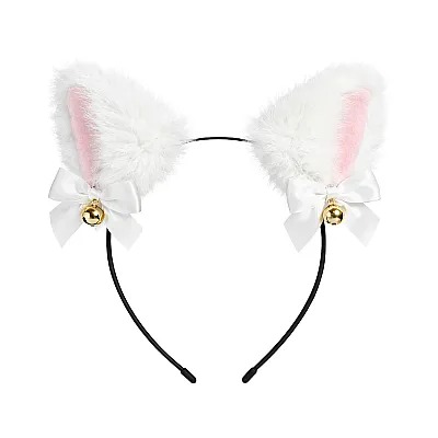 קשת אוזני חתול פרוותיות - לבן