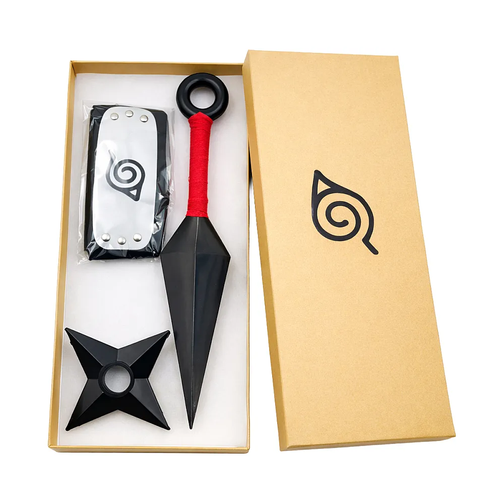 מארז אביזרי נארוטו בקופסא - אדום לתחפושת קוספליי