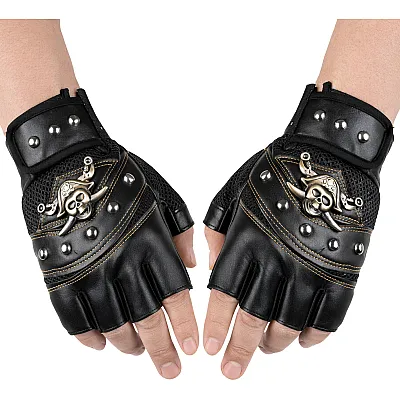 זוג כפפות פיראט דמוי עור