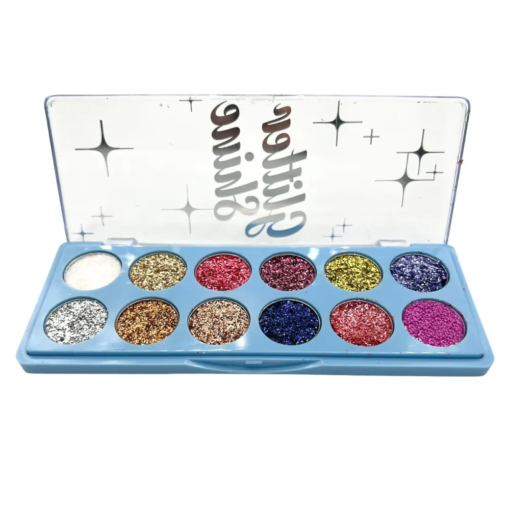 פלטת 12 צלליות נצנים Glitter Shine מקצועי לאיפור תחפושות