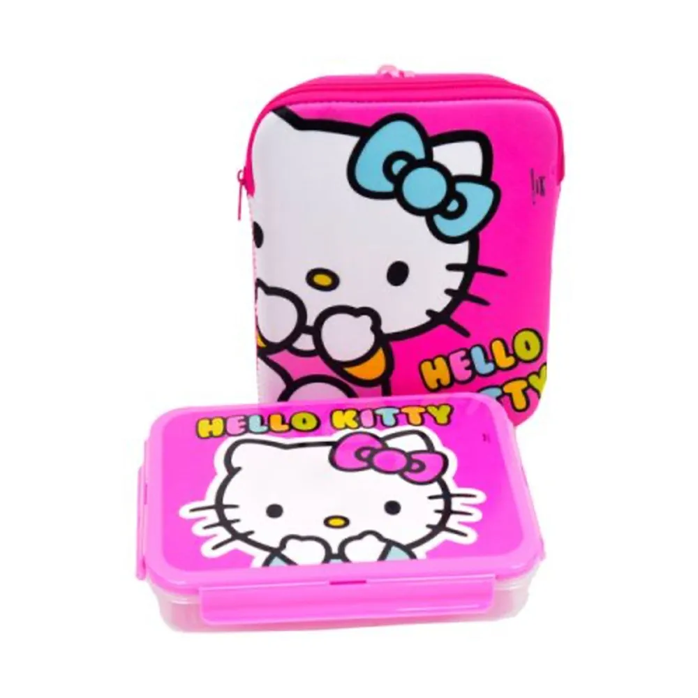 קופסת אוכל מחולקת עם תיק-הלו קיטי חד קרן ורוד